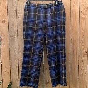Bean Pole Ladies blue plaid cigarette pants